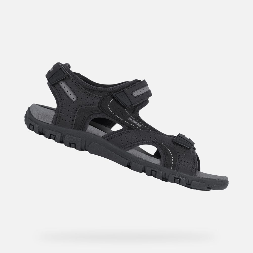 Geox Sandals Black Strada - Geox Mens Shoes - EOPFQC583